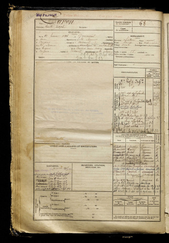 Caron, Emile Joseph, né le 12 février 1896 à Quivières (Somme), classe 1916, matricule n° 68, Bureau de recrutement de Péronne