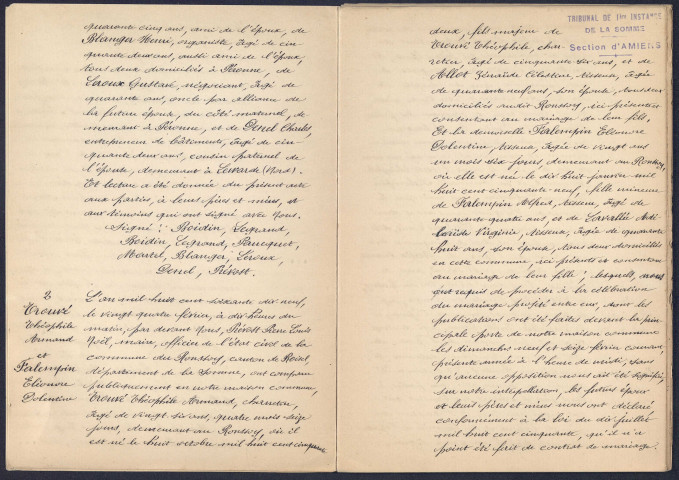 Ronssoy : mariages (1879)