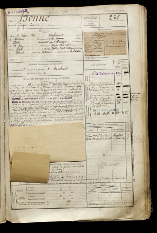 Bonné, Georges Casimir, né le 04 février 1890 à Aubercourt (Somme), classe 1910, matricule n° 235, Bureau de recrutement de Péronne