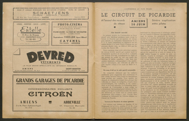 L'Automobile au Pays Picard. Revue de l'Automobile et du Tourisme. Organe officiel de l'Automobile-Club de Picardie et de l'Aisne, 376, juin 1954