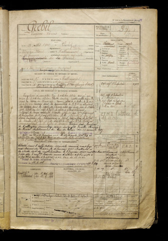 Grebil, Eugène Louis, né le 24 juillet 1900 à Clichy (Hauts-de-Seine), classe 1920, matricule n° 37, Bureau de recrutement d'Abbeville