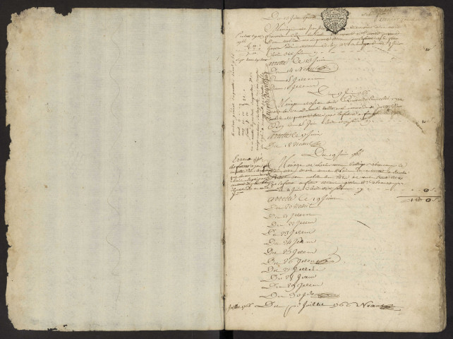 Insinuations du bureau d'Andainville pour la période du 13 juin 1766 au 13 février 1775