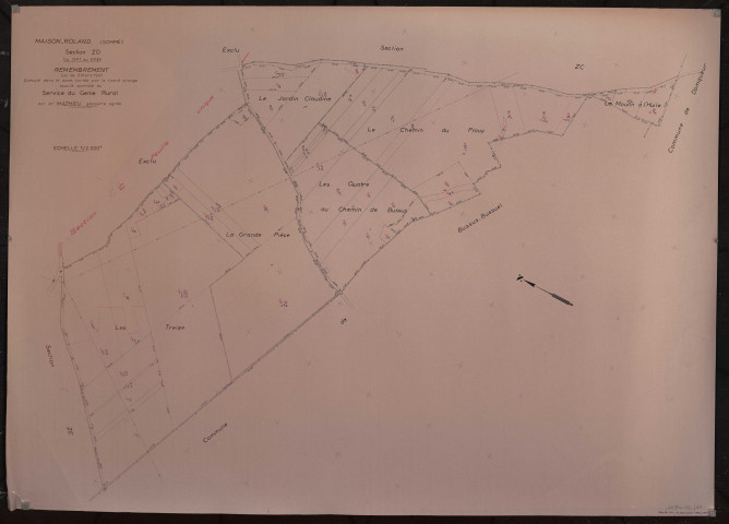 Plan du cadastre rénové - Maison-Roland : section ZD