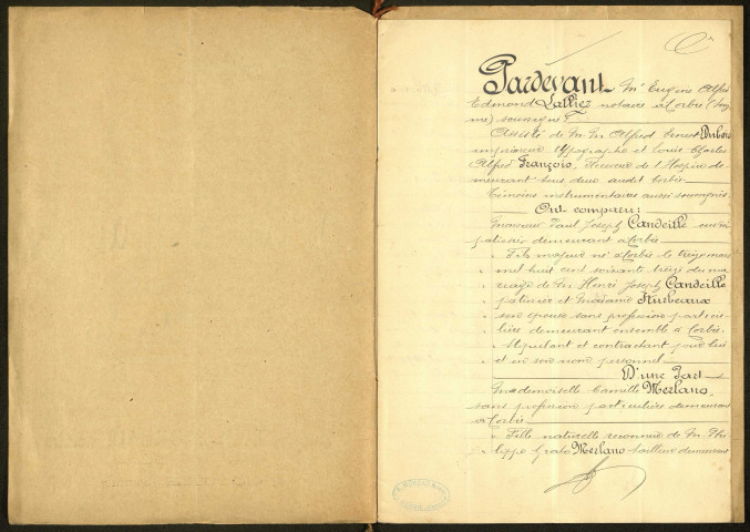 Corbie. Demande d'indemnisation des dommages de guerre : dossier Candeille