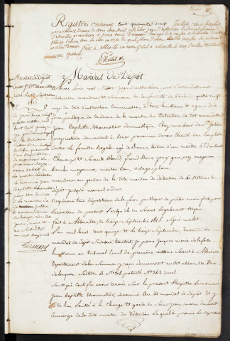 Maison de correction des Carmélites à Abbeville. Registre d'écrou : sans numéro d'écrou. 13 septembre 1815 - 31 juillet 1816