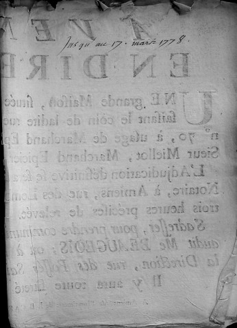 Etude de Me François Henin à Amiens (étude n°3). Minutes de l'année 1778