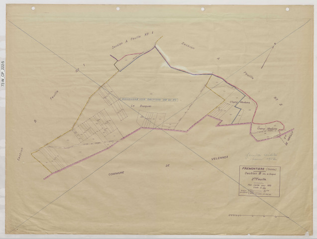 Plan du cadastre rénové - Frémontiers : section B2