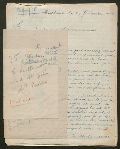 Témoignage de Blachair, Louis Henri et correspondance avec Jacques Péricard