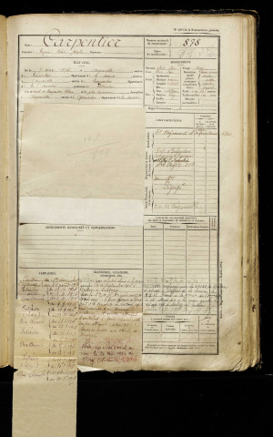 Carpentier, Eugène Rémi Joseph, né le 07 mars 1895 à Aigneville (Somme), classe 1915, matricule n° 878, Bureau de recrutement d'Abbeville