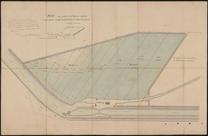 Plan des mollières du Mollenel à joindre à notre procès-verbal en date de ce jour, 6 août 1861.