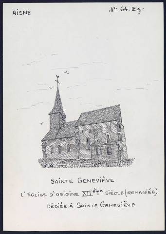 Sainte-Geneviève (Aisne) : église d'origine remaniée - (Reproduction interdite sans autorisation - © Claude Piette)