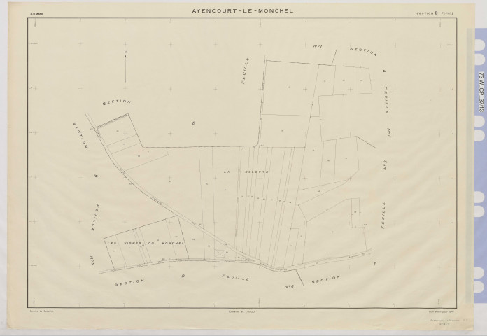 Plan du cadastre rénové - Ayencourt (Ayencourt-le-Monchel) : section B2