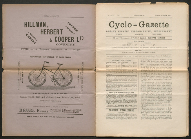 Cyclo-Gazette. Organe sportif hebdomadaire indépendant, numéro 8