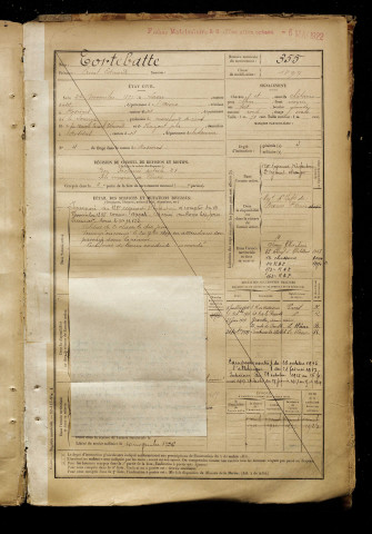 Tortebatte, Ernest Edmond, né le 22 novembre 1877 à Laon (Aisne), classe 1897, matricule n° 355, Bureau de recrutement de Péronne