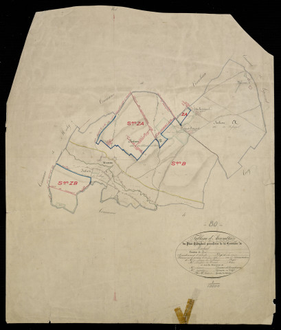 Plan du cadastre napoléonien - Machiel : tableau d'assemblage