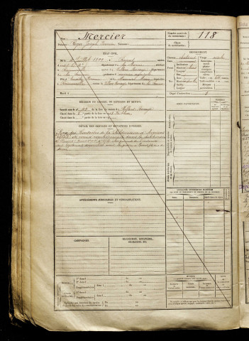 Mercier, Roger Joseph Firmin, né le 04 juillet 1899 à Reims (Marne), classe 1919, matricule n° 118, Bureau de recrutement d'Amiens