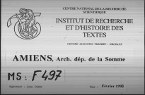 Copie du cartulaire A. 3 de l'Hôtel-Dieu d'Amiens et d'actes divers