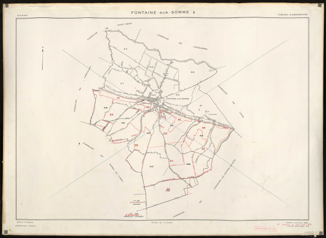 Plan du cadastre rénové - Fontaine-sur-Somme : tableau d'assemblage (TA)