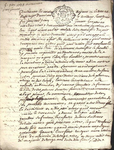 Etude de Me Jacques Scribe à Amiens (étude n°6). Minutes de l'année 1738