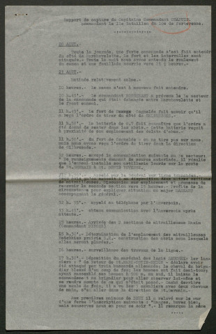 Témoignage de Chapuis (Commandant) et correspondance avec Jacques Péricard