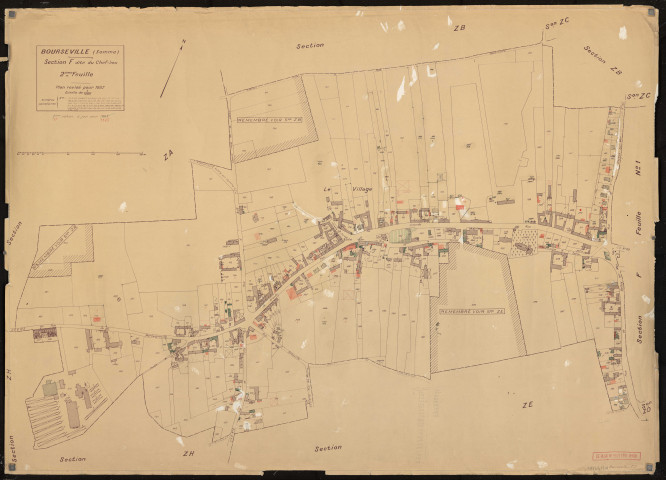 Plan du cadastre rénové - Bourseville : section F2