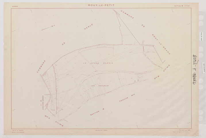 Plan du cadastre rénové - Rouy-le-Petit : section B1