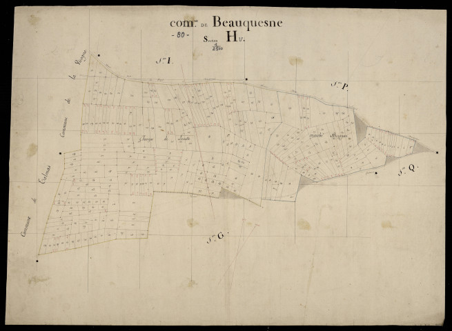 Plan du cadastre napoléonien - Beauquesne : H