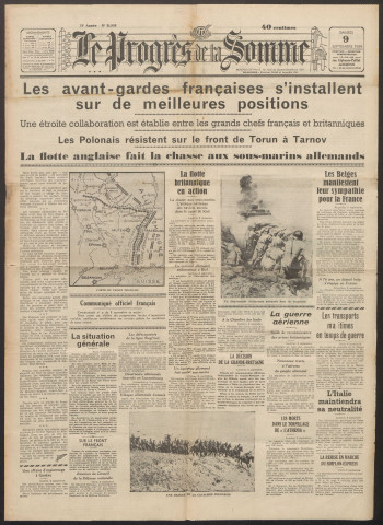 Le Progrès de la Somme, numéro 21903, 9 septembre 1939