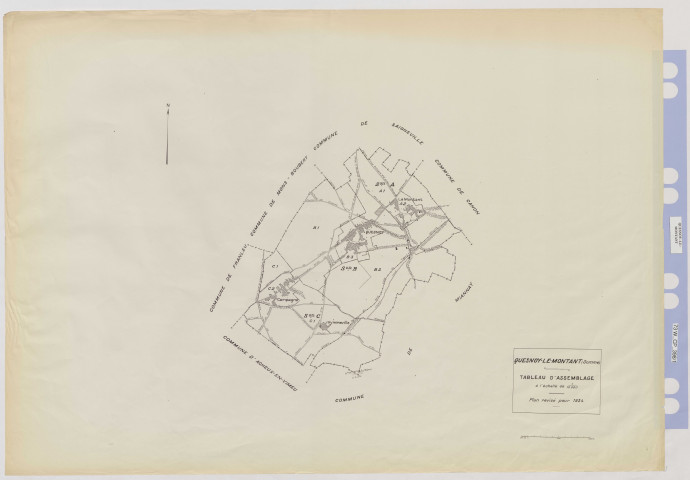 Plan du cadastre rénové - Quesnoy-le-Montant : tableau d'assemblage (TA)