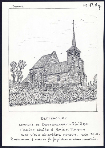 Bettencourt (commune de Bettencourt-Rivière) : église dédiée à Saint-Martin - (Reproduction interdite sans autorisation - © Claude Piette)