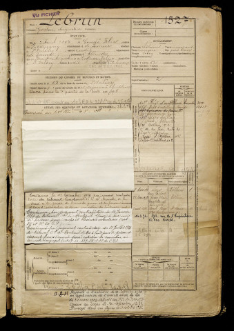 Lebrun, Gaston Augustin, né le 02 avril 1897 à Condé-Folie (Somme), classe 1917, matricule n° 1527, Bureau de recrutement d'Abbeville