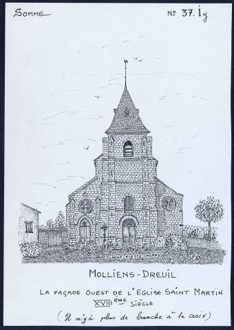 Molliens-Dreuil : façade ouest de l'église Saint-Martin - (Reproduction interdite sans autorisation - © Claude Piette)