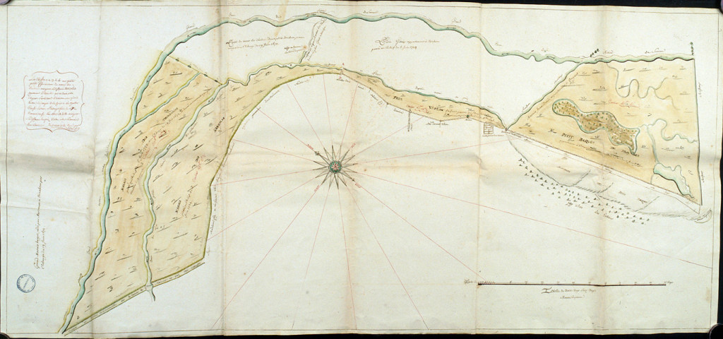 Plan des marais contestés entre les habitants de Proyart, Méricourt et Étinehem