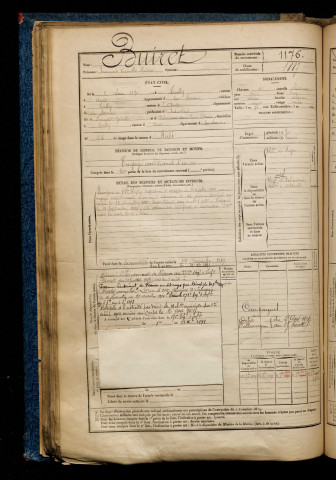 Buiret, François Camille Pierre, né le 06 juin 1870 à Tully (Somme), classe 1890, matricule n° 1176, Bureau de recrutement d'Abbeville