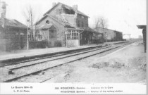 Rosières (Somme). La guerre 1914-15 - Intérieur de la gare - Interior of the railway station