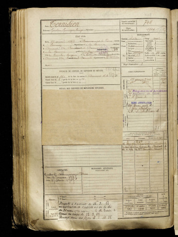 Ternisien, Gaston Georges Eugène, né le 17 avril 1896 à Beaucamps-le-Vieux (Somme), classe 1916, matricule n° 748, Bureau de recrutement d'Amiens