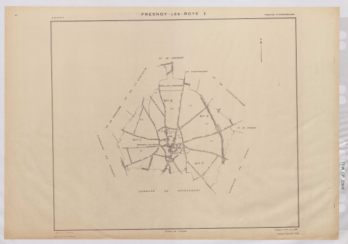 Plan du cadastre rénové - Fresnoy-lès-Roye : tableau d'assemblage (TA)