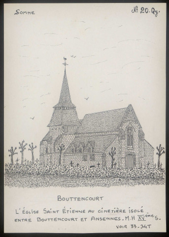 Bouttencourt : l'église Saint-Etienne - (Reproduction interdite sans autorisation - © Claude Piette)