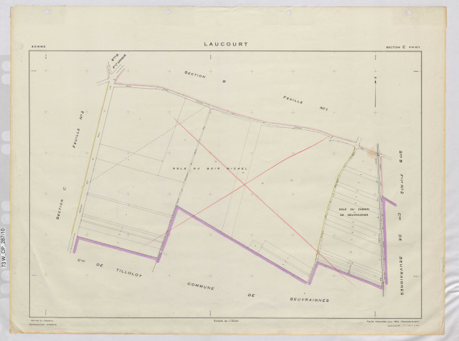 Plan du cadastre rénové - Laucourt : section C1