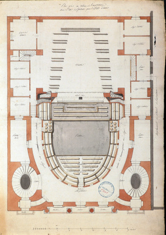 Plan pris au niveau de l'amphithéâtre d'une salle de spectacle pour la ville d'Amiens