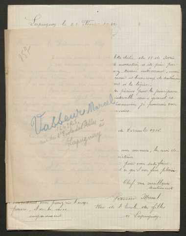 Témoignage de Vasseur, Marcel et correspondance avec Jacques Péricard