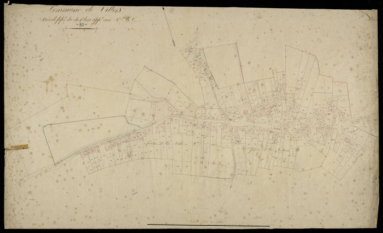 Plan du cadastre napoléonien - Villers-sous-Ailly (Villers) : B et C développement