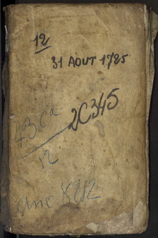 Contrôle des actes du bureau d'Albert pour la période du 31 août 1725 au 14 janvier 1727