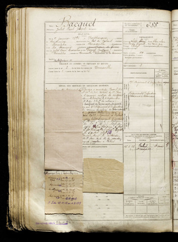 Bacquet, Jules Paul Joseph, né le 09 janvier 1896 à Nortkerque (Pas-de-Calais), classe 1916, matricule n° 688, Bureau de recrutement d'Abbeville