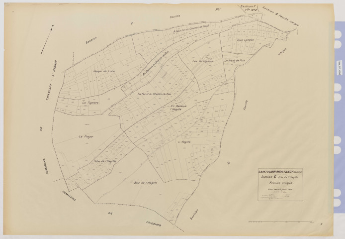 Plan du cadastre rénové - Saint-Aubin-Montenoy : section E
