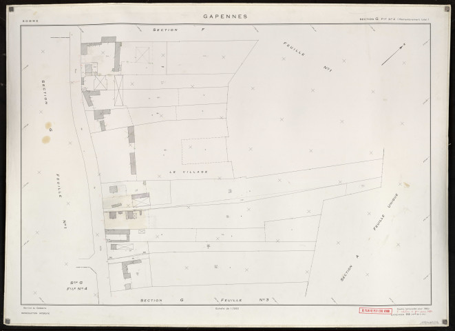 Plan du cadastre rénové - Gapennes : section G2