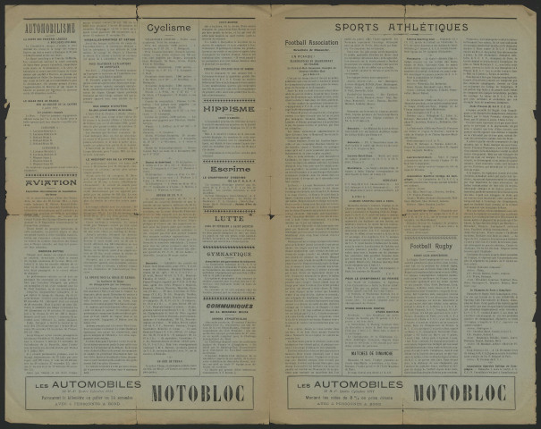 Les Sports en Picardie. Automobile, aviation, cyclisme, sports d'athlétisme, hippisme, chasse et pêche, numéro 2 (1911)