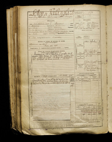 Le Roy de Valanglart, Guy Joseph Marie Ghislain Eugène François, né le 24 octobre 1882 à Brocourt (Somme), classe 1902, matricule n° 778, Bureau de recrutement d'Abbeville