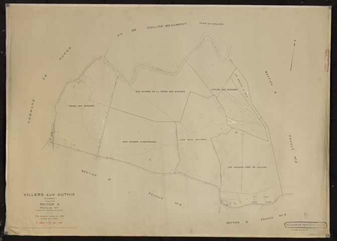 Plan du cadastre rénové - Villers-sur-Authie : section A1
