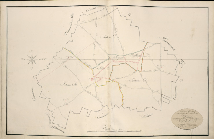 Plan du cadastre napoléonien - Atlas cantonal - Soyecourt : tableau d'assemblage